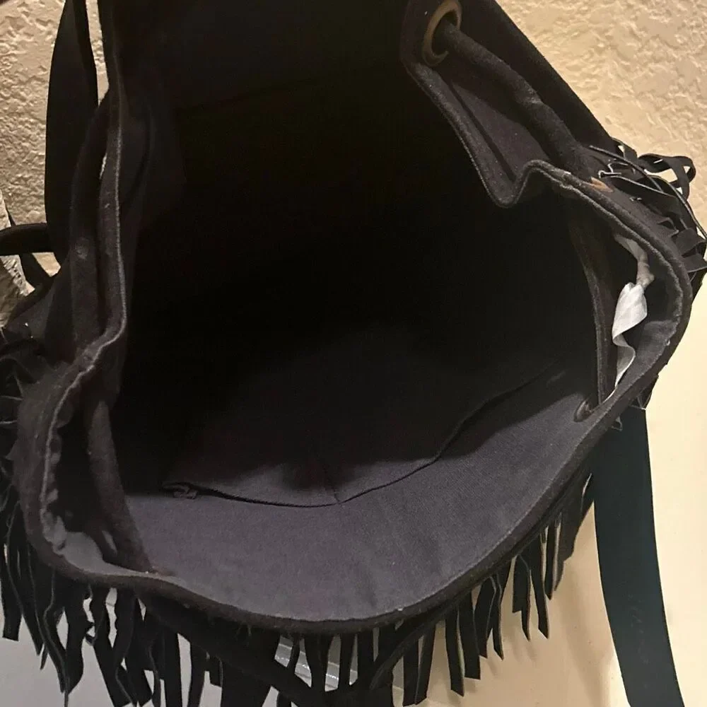Guadalupe Camila Fringe Leather Backpack Bohemian Hippie Festival Tassel NWT